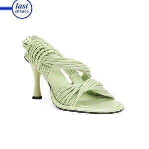 PROENZA SCHOULER Chartreuse Made In Italy Leather Rope Heeled Sandals